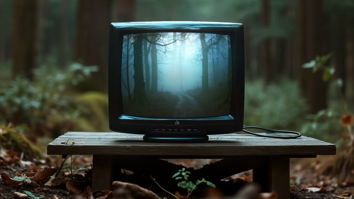 Un televisore nel bosco, simbolo di Black Forest Labs